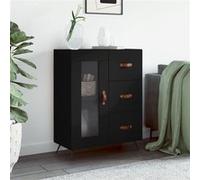 vidaXL Buffet noir 69,5x34x90 cm bois d'ingénierie828013 Noir G