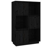 Vidaxl Buffet Noir 74x35x117 Cm Bois Massif De Pin Marron