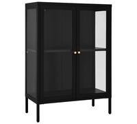 Vidaxl Buffet Noir 75x35x105 Cm Acier Et Verre Multicolore