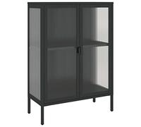 vidaXL Buffet noir 75x35x105 cm verre et acier 353003