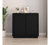 Vidaxl Buffet Noir 80x34x75 Cm Bois D'ingénierie Marron