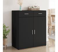 Vidaxl Buffet Noir 80x42,5x93 Cm Bois D'ingénierie Multicolore