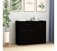 Vidaxl Buffet Noir 88x30x70 Cm Bois D'ingénierie Noir
