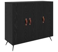 Vidaxl Buffet Noir 90 X 34 X 80 Cm Bois D'ingénierie