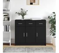 vidaXL Buffet noir 91x28x75 cm bois d'ingénierie 823009