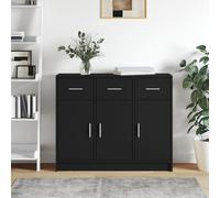Vidaxl Buffet Noir 91x28x75 Cm Bois D'ingénierie Marron