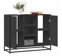 vidaXL Buffet noir 92x35x76 cm bois d’ingénierie, armoire de rangement, meuble d'entrée, meuble d'appoint, meuble de 849014