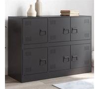 vidaXL Buffet noir 99x39x73 cm acier, armoire, placard, buffet haut, armoire latérale, armoire de rangement, organisateur de 841793 Noir G