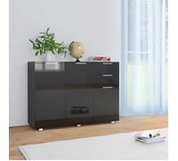 Buffet Noir Brillant 107 X 35 X 76 Cm Noir