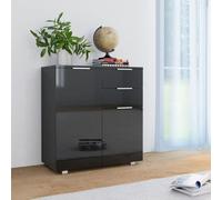 vidaXL Buffet Noir brillant 71 x 35 x 76 cm Aggloméré