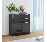 vidaXL Buffet Noir brillant 71x35x80 cm Aggloméré 283716
