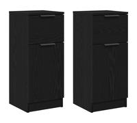 Vidaxl Buffet Noir Chêne 30x30x70 Cm Mdf Noir
