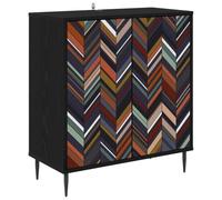 vidaXL Buffet OMMEN Chêne Noir 69 x 33 x 76 cm Bois d'ingénierie, Buffet rectangulaire Moderne, Meuble de Rangement Chic pour Salon et Salle à Manger, Solution Pratique pour la Maison
