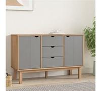 vidaXL Buffet OTTA Marron et gris 113,5x43x73 cm Bois massif pin348592 Gris G