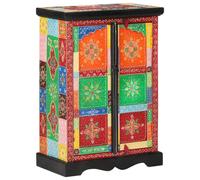 Vidaxl Buffet Peint À La Main Avec Portes 53x30x75 Cm Bois De Manguier Marron