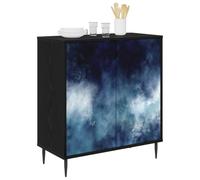 vidaXL Buffet RAALTE Chêne Noir 69 x 33 x 76 cm Bois d'ingénierie, Buffet rectangulaire Moderne, Meuble de Rangement Chic pour Salon et Salle à Manger, Solution Pratique pour la Maison
