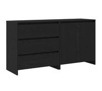 vidaXL Sideboard 2 pcs Noir 70 x 41 x 75 cm Bois composite
