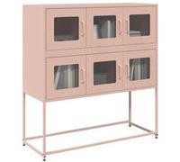 vidaXL Buffet rose 100,5x39x107 cm acier laminé à froid 853423 Rose G