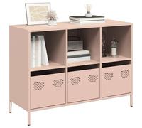 vidaXL Buffet meuble de rangement 101,5x39x73,5 cm acier laminé à froid Rose