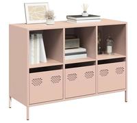 vidaXL Buffet rose 101,5x39x73,5 cm acier laminé à froid, meuble de rangement, meuble de rangement de cuisine, meuble de 851365