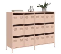vidaXL Buffet rose 135x39x103,5 cm acier laminé à froid