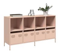 vidaXL Buffet 3307162 meuble de rangement de cuisine rose 135x39x73,5 cm acier laminé à froid