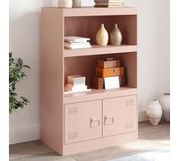 Vidaxl Buffet Rose 67x39x107 Cm Acier Rose
