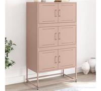 vidaXL Buffet rose 68,5x38,5x123,5 cm acier, armoire, armoire latérale, armoire de rangement, armoire, placard, buffet haut, 846489 Rose G