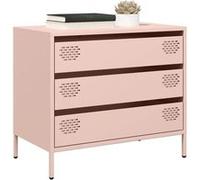 Vidaxl Buffet Rose 68x39x58,5 Cm Acier Laminé À Froid Multicolore
