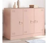 vidaXL Buffet rose 99x39x73 cm acier, armoire, placard, buffet haut, armoire latérale, armoire de rangement, organisateur de 841722 Rose G