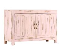 Vidaxl Buffet Rose Clair 110 X 35 X 70 Cm Bois De Manguier Massif Marron