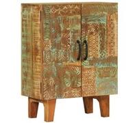 Vidaxl Buffet Sculpté À La Main 55x30x75 Cm Bois Massif Récupération Marron