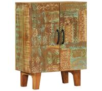 Vidaxl Buffet Sculpté À La Main 55x30x75 Cm Bois Massif Récupération Marron