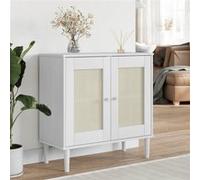 vidaXL Buffet SENJA aspect rotin blanc 80x35x80 cm bois massif de pin358032 Blanc G