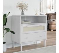 vidaXL Buffet SENJA aspect rotin blanc 80x40x80 cm bois massif de pin