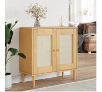 Vidaxl Buffet Senja Aspect Rotin Marron 80x35x80 Cm Bois Massif De Pin Marron