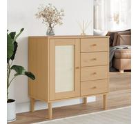 vidaXL Buffet SENJA aspect rotin marron 80x40x80 cm bois massif de pin