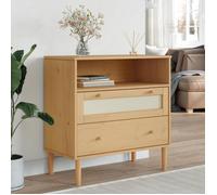 vidaXL Buffet SENJA aspect rotin marron 80x40x80 cm bois massif de pin 358019