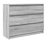 vidaXL Buffet Sonoma Gris 100x35x76 cm Bois d'ingénierie, Armoire de Rangement, Meuble d'entrée, Meuble d'appoint, Meuble de Rangement de Cuisine