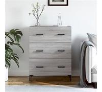 vidaXL Buffet avec pieds 3 tiroirs – Commode de rangement moderne Sonoma gris