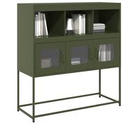 vidaXL Buffet vert olive 100,5x39x107 cm acier laminé à froid