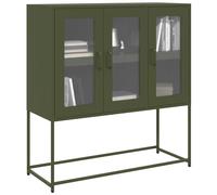 vidaXL Buffet vert olive 100,5x39x107 cm acier laminé à froid, meuble de rangement, meuble de rangement de cuisine, meuble 853408
