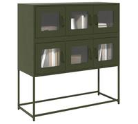 vidaXL Buffet vert olive 100,5x39x107 cm acier laminé à froid 853426