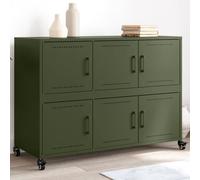 Vidaxl Buffet Vert Olive 100,5x39x72 Cm Acier Laminé À Froid Multicolore