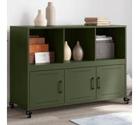 Vidaxl Buffet Vert Olive 100,5x39x72 Cm Acier Laminé À Froid Multicolore