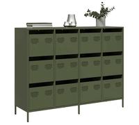 vidaXL Buffet vert olive 135x39x103,5 cm acier laminé à froid, meuble de rangement, meuble de rangement de cuisine, meuble 3307177