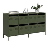 vidaXL Buffet Vert Olive 135x39x73,5 cm Acier laminé à Froid, Meuble de Rangement, Meuble de Rangement de Cuisine, Meuble de Rangement de Salon