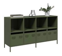 vidaXL Buffet vert olive 135x39x73,5 cm acier laminé à froid, meuble de rangement, meuble de rangement de cuisine, meuble de