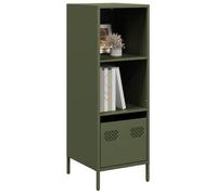 vidaXL Buffet vert olive 35x39x103,5 cm acier, armoire à livres, armoire à livres moderne, étagère à livres, étagère et 851380