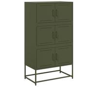 vidaXL Buffet Vert Olive 68,5x38,5x123,5 cm Acier, Armoire, Armoire latérale, Armoire de Rangement, Armoire, Placard, Buffet Haut